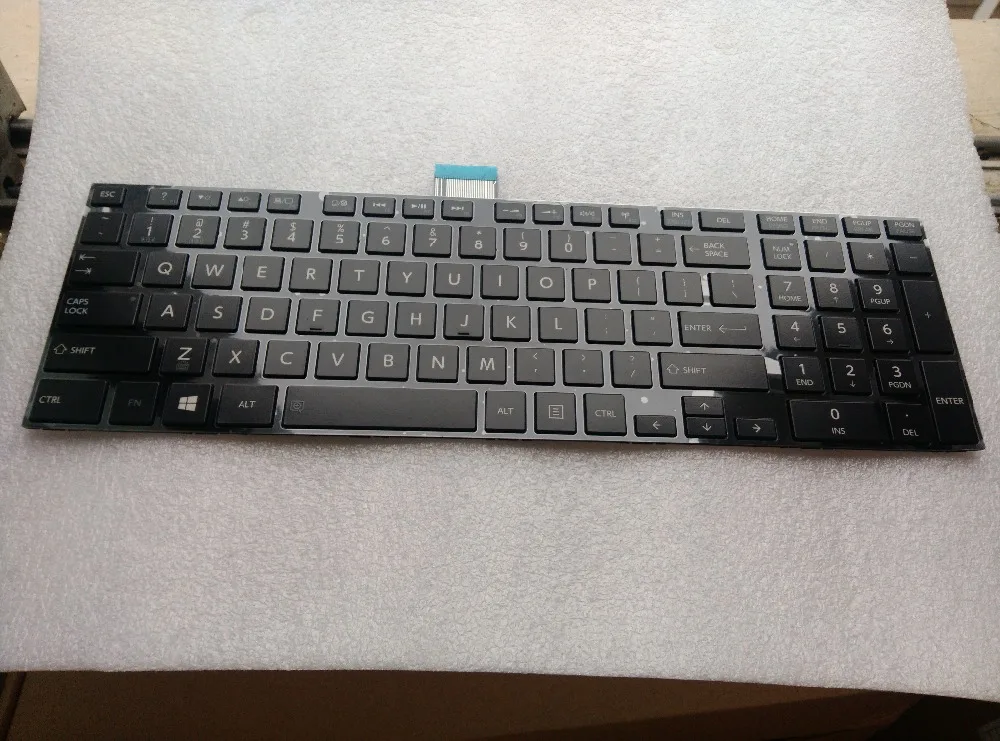 Черная серебряная клавиатура US для Toshiba Satellite E55-A5114 E55T-A5320 с подсветкой |
