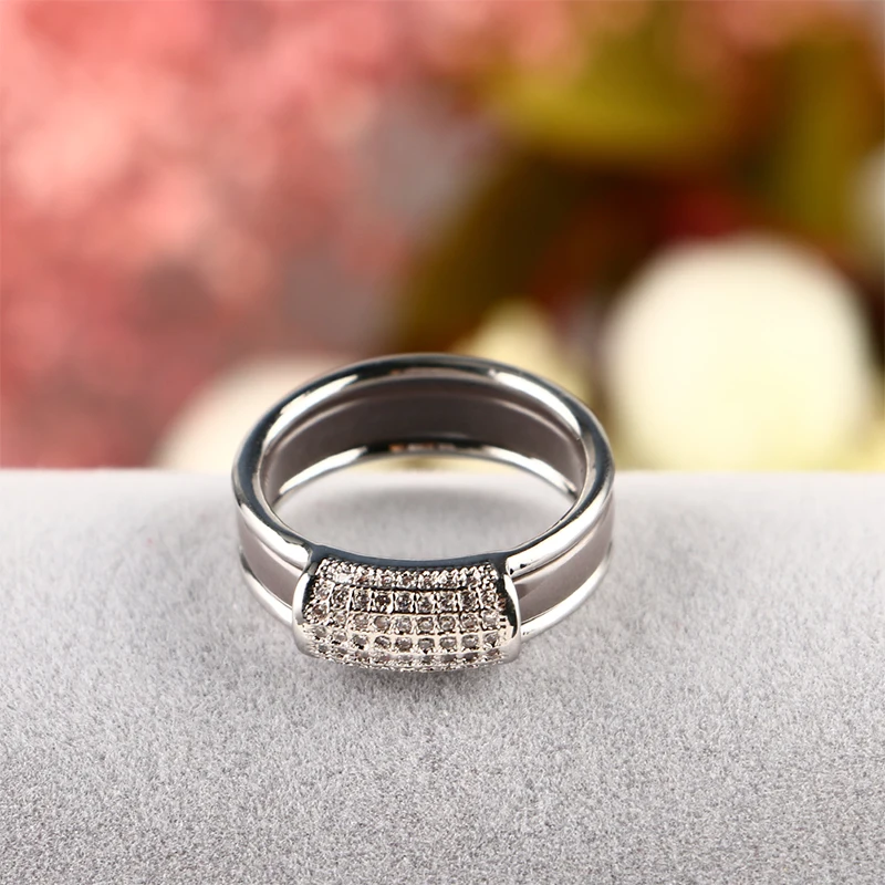 Модные роскошные женские обручальные кольца 2 шт./компл. ювелирные изделия серого