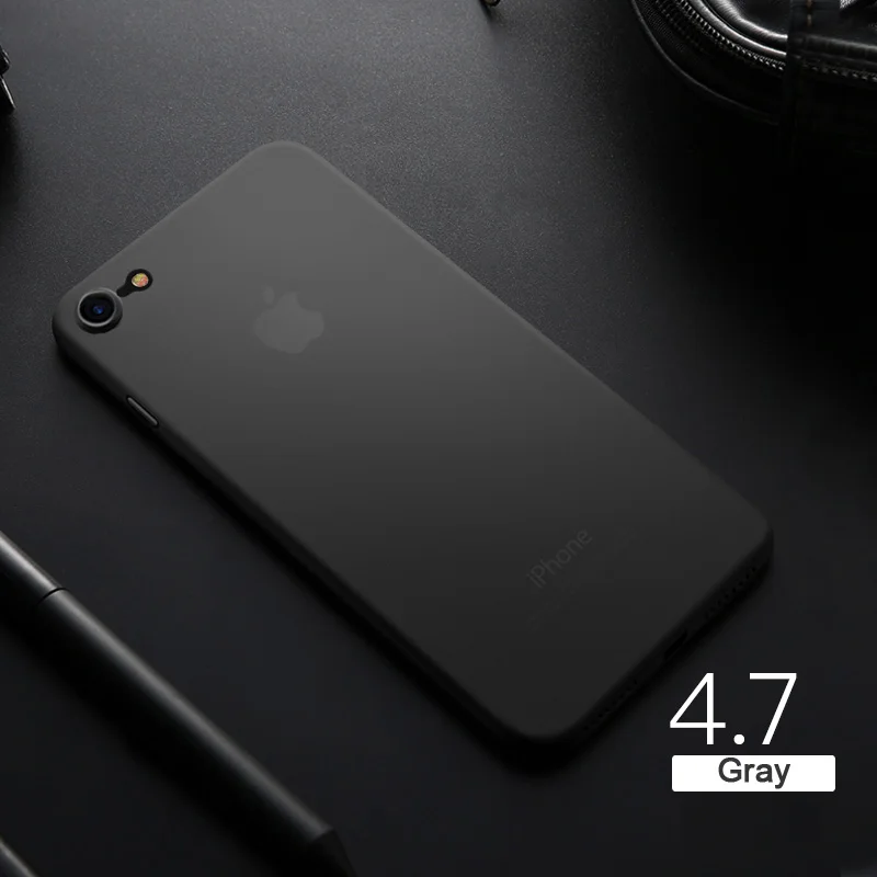 ITEUU 7 8 Plus ультратонкий ПП матовый чехол для iphone 7 8 Plus мягкая гибкая задняя крышка оболочка для iphone 7 8 PLUS - Цвет: Серый