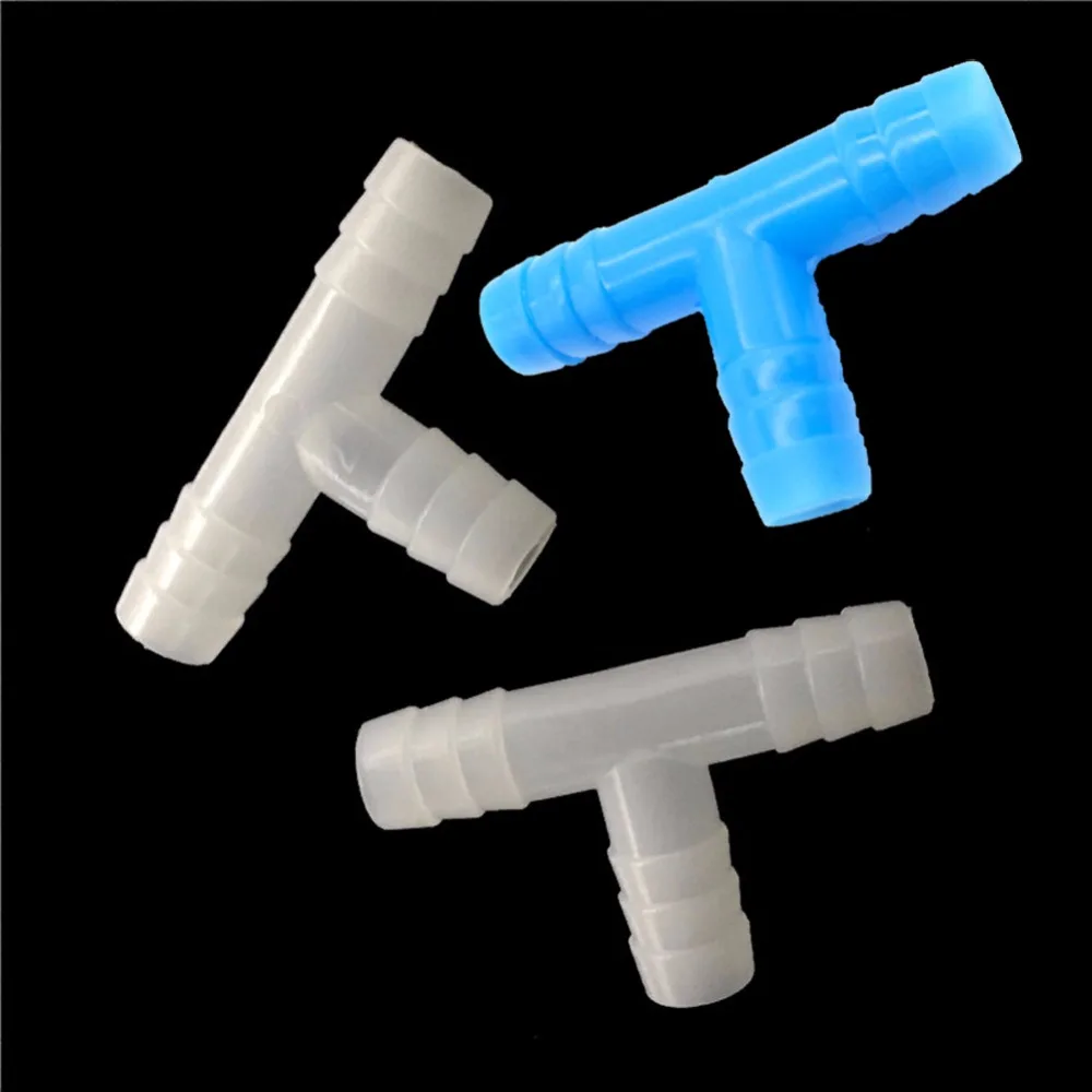 

100pcs 8mm Barbed Equal Tee Connector garden hose water fittings quick connectors for greenhouse gardening water system