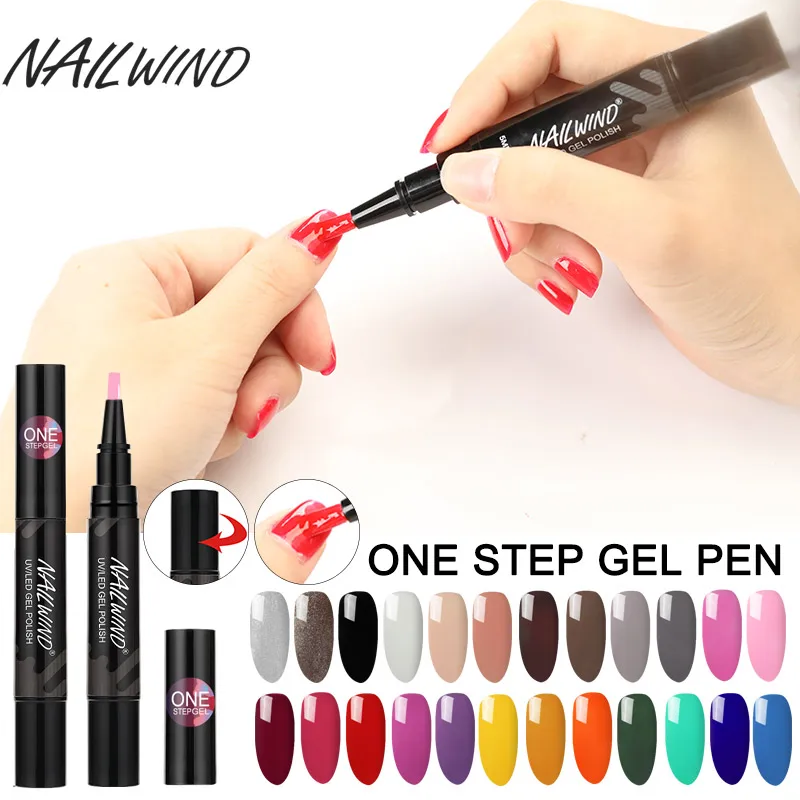Купите $2 $1 NAILWIND 5 мл Гелевый лак для ногтей ручка один шаг дизайна нужно вылечить