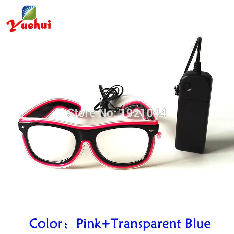 Два цвета мигающий EL провод светодиодные очки неоновая веревка трубка Освещение