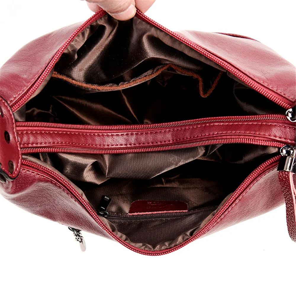 

Luxury Fashion Double Zippers Ladies Crossbody Bags Designer Single Shoulder Bag High Quality PU Leather Bags Women Handbags