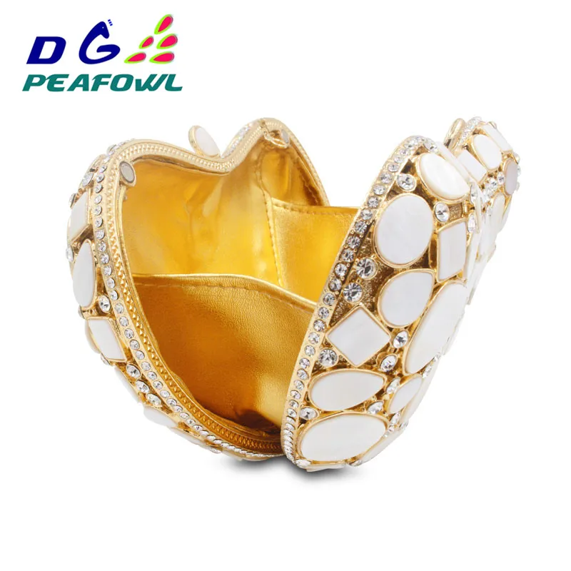 Роскошные белые мраморные вечерние сумки в форме сердца из драгоценного камня с