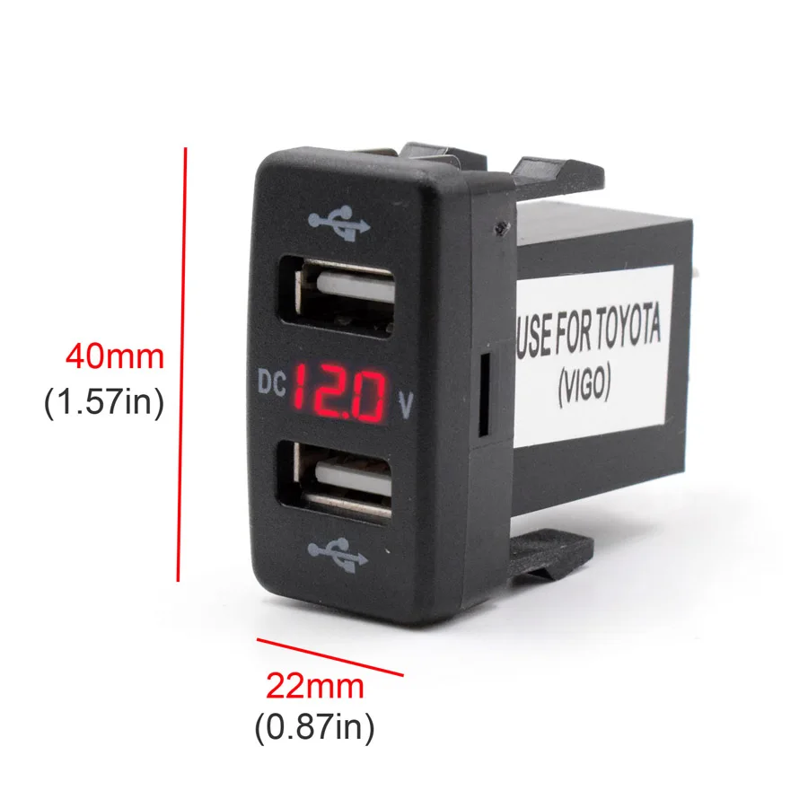 Big size XCGaoon 5 шт. 5 в 4.2A 2 разъем USB Автомобильное зарядное устройство адаптер с светодиодный вольтметр Для TOYOTA power Преобразователь мощности - Название цвета: Big size