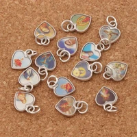 enamel jesus icon heart charm beads 12x10mm 36pcs zinc alloy pendants jewelry diy t1564