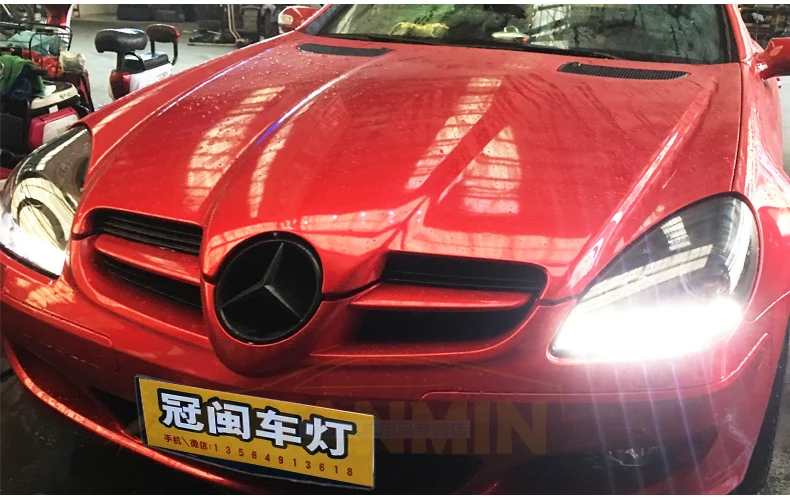 Автомобильный Стайлинг для Mercedes-Benz SLK R171 SLK200 SLK350 SLK500 светодиодный фары 1996-2003 с ангельскими глазами DRL HID/светодиодный фонарь