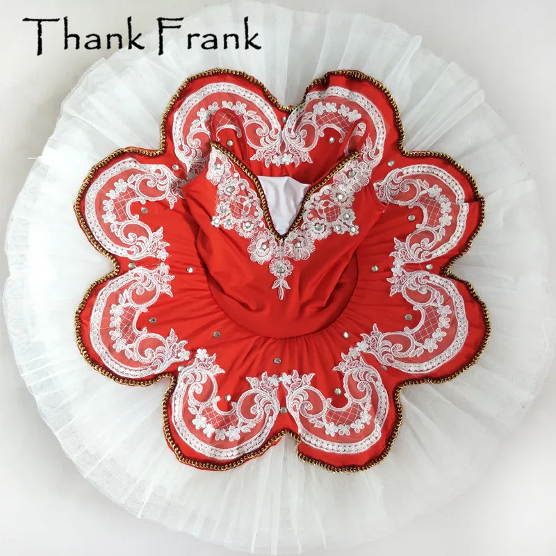

New Lace Platter Camisole Ballet Tutu Dress Kids Adult Professional Ballerina Costume Pink Red Swan Lake Stage Dance Wear C453