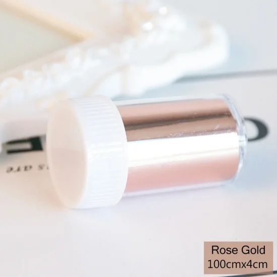 Rose Gold Лазерная Матовая фольга, наклейка для ногтей, золотая, серебряная, голографическая, звездная, переводная, слайдер, наклейка для украшения ногтей, маникюр 4*100 см CH1001 - Цвет: Rose Gold