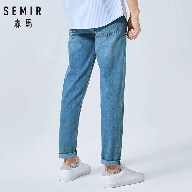 SEMIR 2019 Летние Новые мужские джинсы тонкие тянущиеся Ретро стиль узкие белые