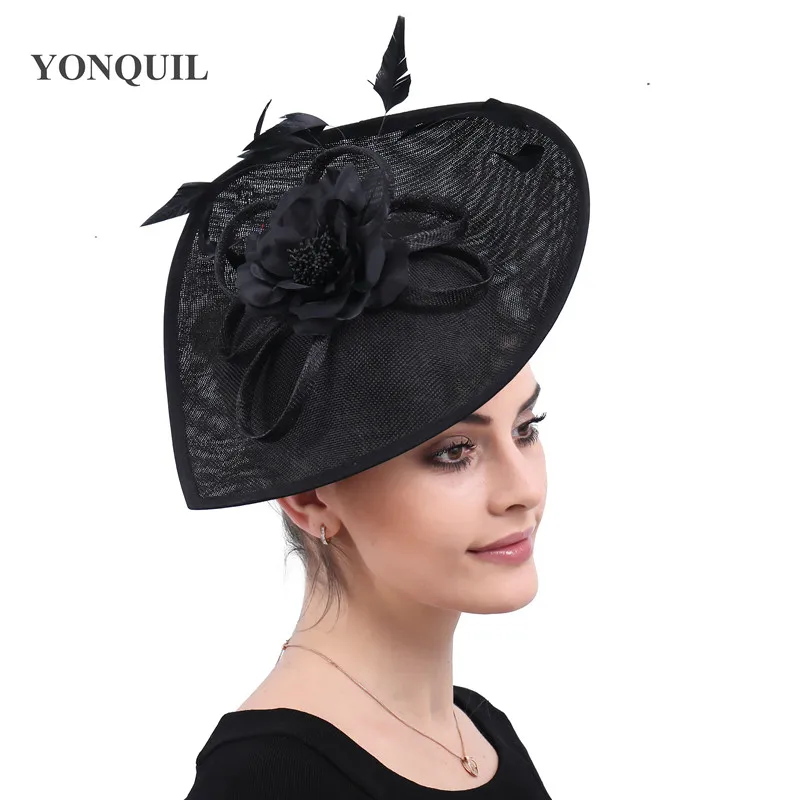 Vintage church Big Fascinators party hats women elegant derby wedding headwear veils accessories bridal ladies days headpiece | Дом и сад