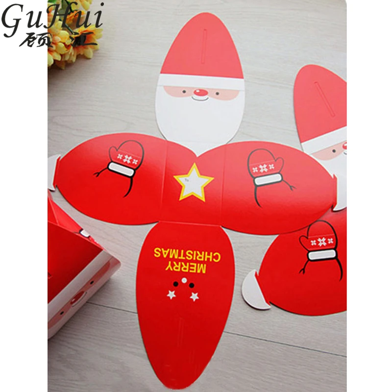 20 шт мультяшный красный Санта Клаус портативная коробка для конфет Детский