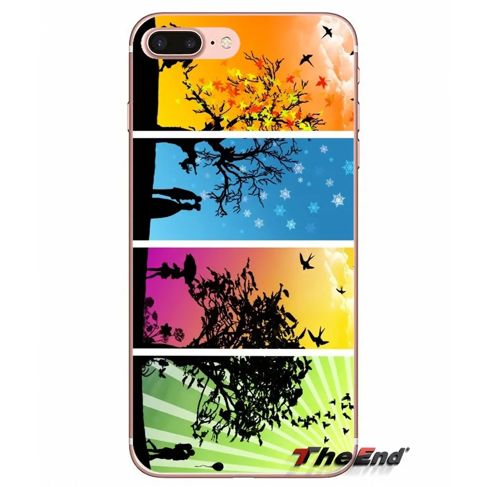 Чехол для Huawei G7 G8 Ascend P7 P8 P9 Lite Honor 4C 5X 5C 6X Mate 7 8 9 Y3 Y5 Y6 II Pro Four Seasons Tree inventive painting |