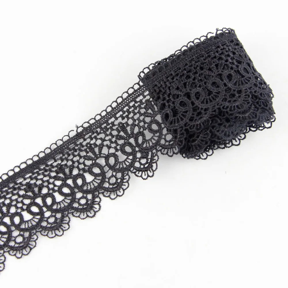 3 ярдов черный цветок кружева Маргаритка Венеция Аппликация Швейные Планки