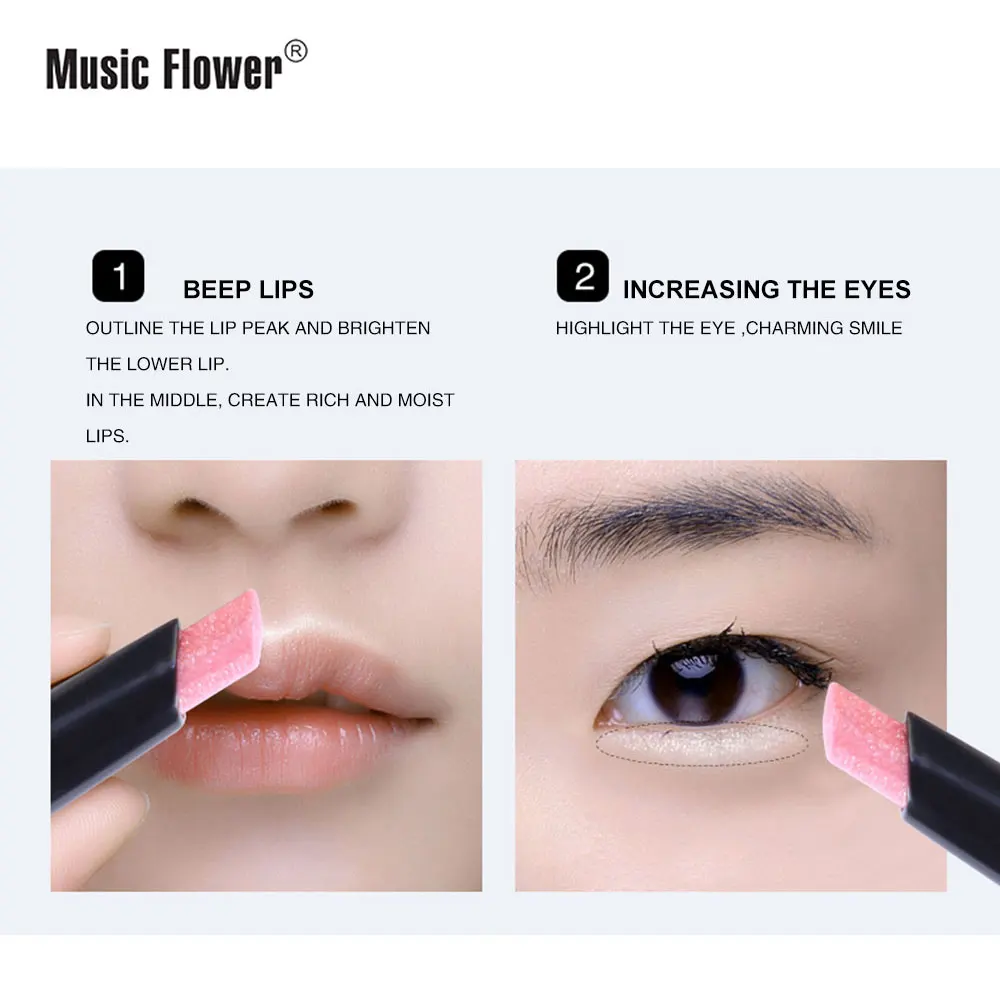 Music Flower 3 Colors Pearlescent Brightening Face Facial Treatment Beauty Makeup Contour Stick | Красота и здоровье