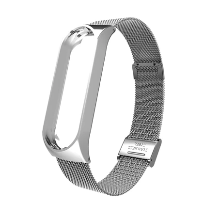 Mi Band 3 ремешок металлический браслет для Xiaomi mi ремешок 3 ремешок браслет металлическая пряжка ремень из нержавеющей стали mi Band 3 Pulseira Rose mi 3 - Цвет: Sliver-mi band 3