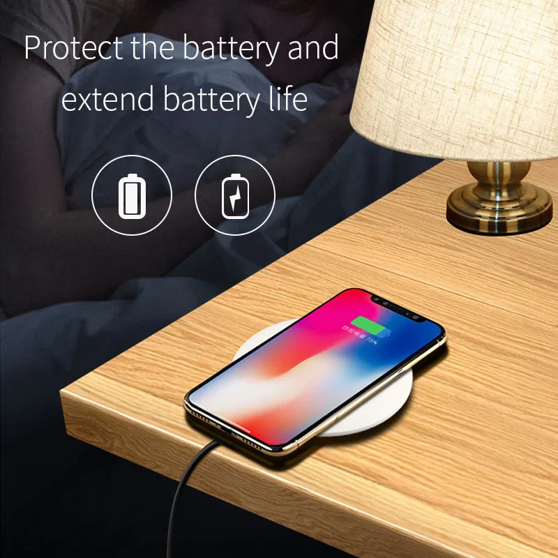 Qi Беспроводное зарядное устройство 10 Вт для iPhone X XS XR Max 8 samsung S9 S8 Plus Индукционная