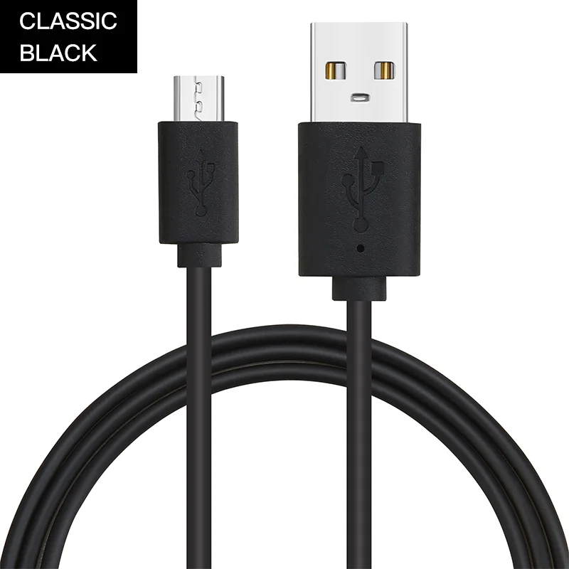100 шт./лот Micro USB кабель высокоскоростной USB 2,0 A штекер для Micro B кабель для синхронизации и зарядки для samsung Xiaomi Honor Android - Цвет: black