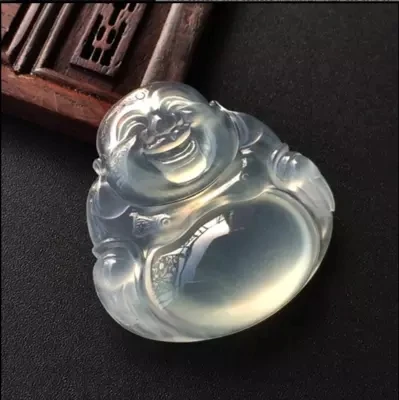 

Lovers' natural JADESt pendant, carved light colored Laughing Buddha Pendant Necklace, exquisite gift for men and women