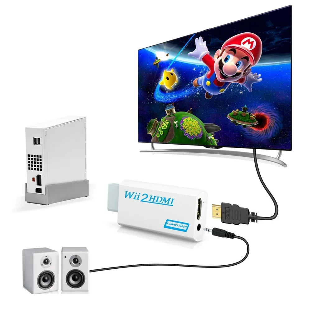 Переходник Wii в HDMI с аудиоразъемом 3 5 мм и выходом поддерживает все режимы