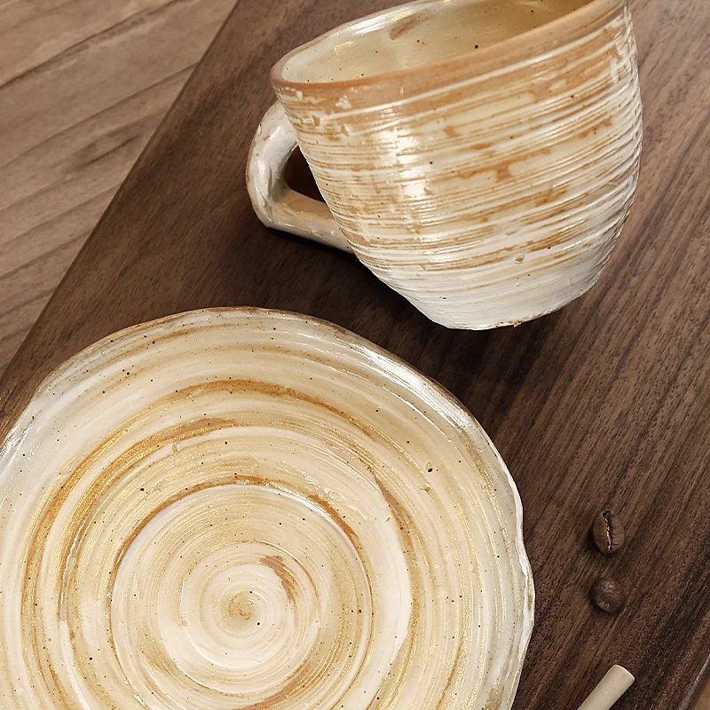 Японский стиль кофейная чашка керамическая Ретро блюдо ложка набор креативный