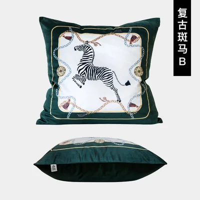 5 Диванные подушки с рисунком животных, наволочка Зебра Decorativos, рекомендуемый Европейский Стиль, роскошный Ретро бархатная наволочка - Цвет: 5