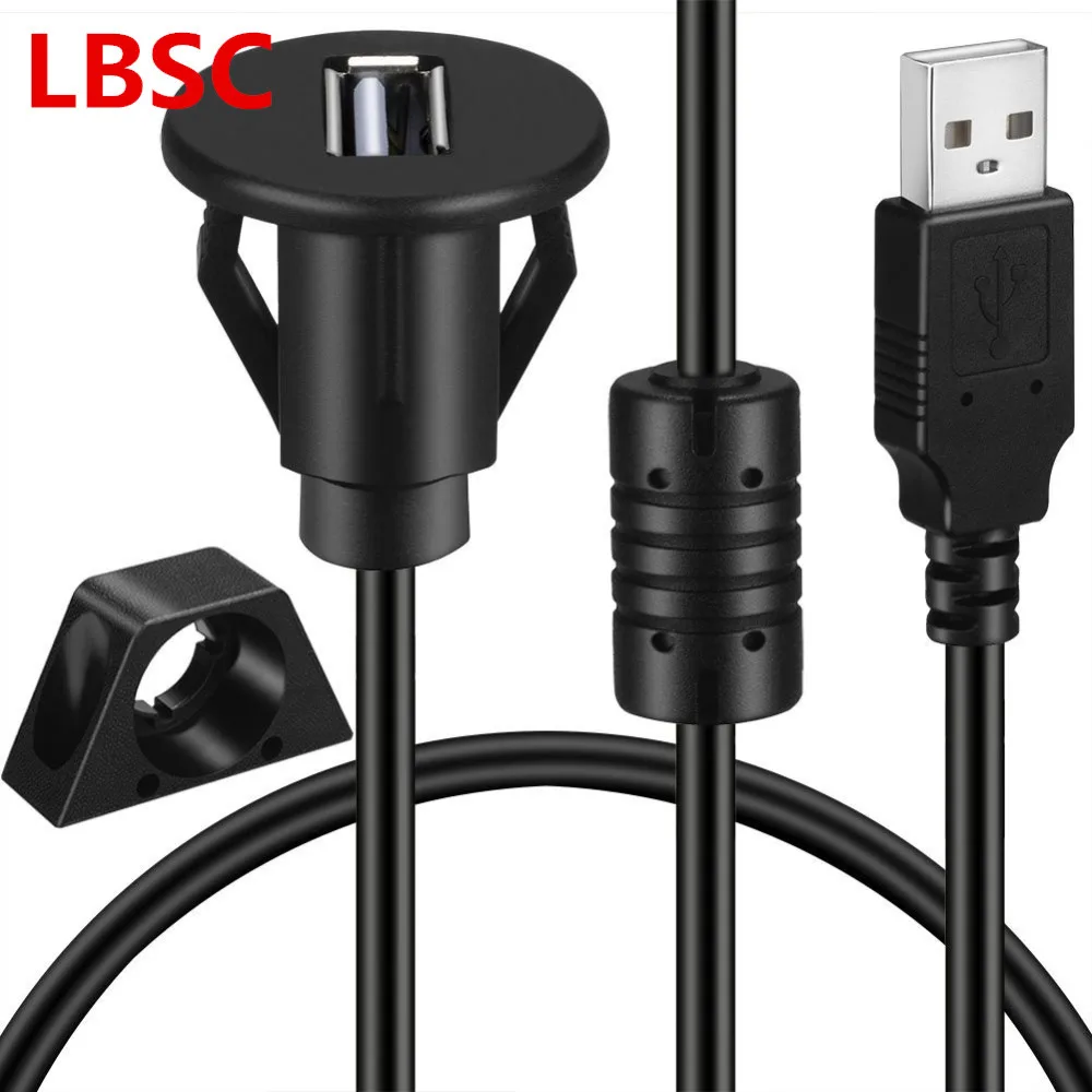 LBSC USB штекер к гнезду AUX флеш-Панель Крепление Удлинительный кабель для автомобиля Грузовик Лодка мотоцикл приборная панель-2 м