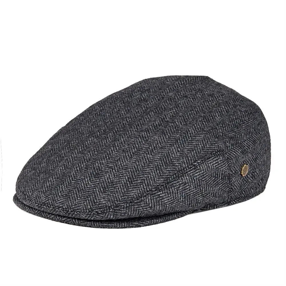 

VOBOOM Black Wool Tweed Herringbone Flat Cap Men Newsboy Caps Boina Women Beret Cabbie Driver Hat Golf Hunting Ivy Hats 200