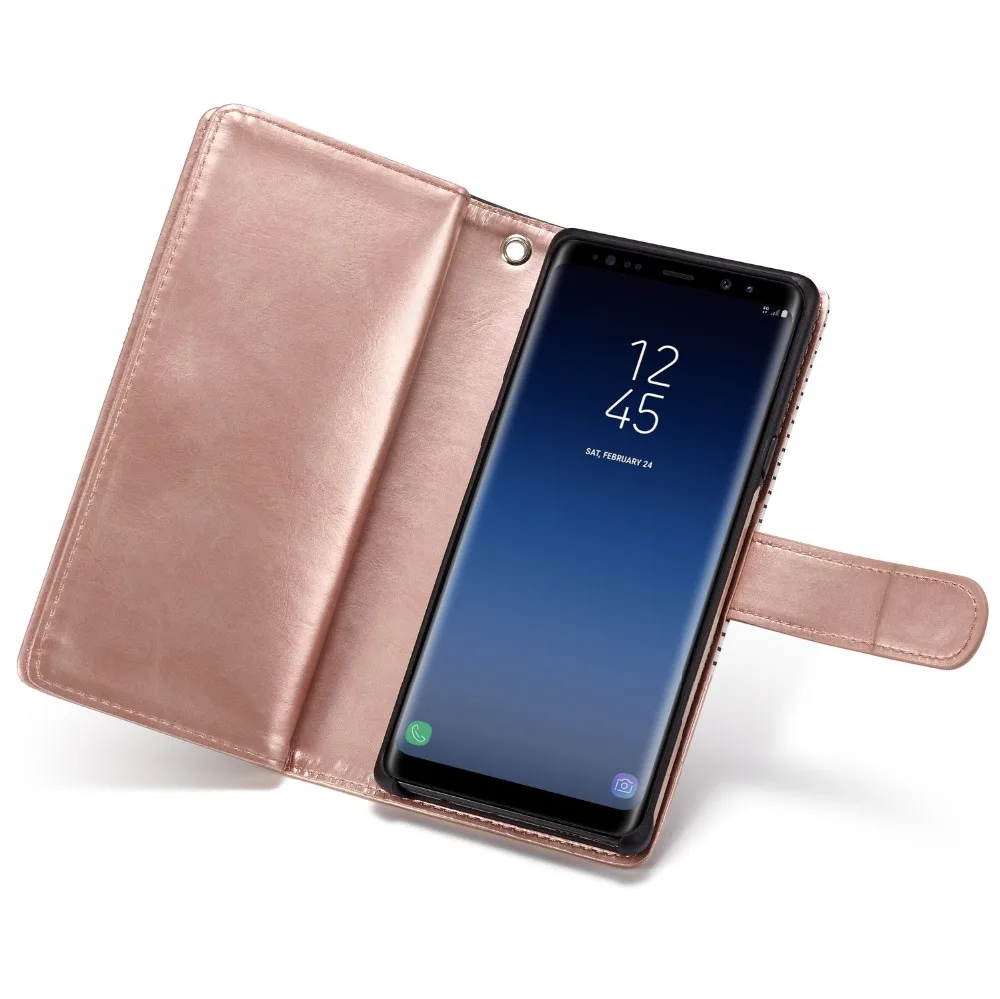 Чехол для samsung galaxy Note 8 9 note8 роскошный кожаный чехол кошелек телефона 2 в 1 fundas