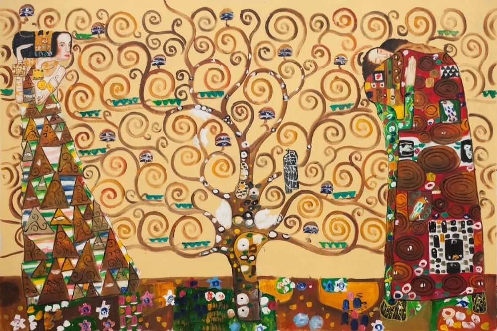 Абстрактная лампа Gustav Klimt украшение на стену живопись маслом холсте для гостиной
