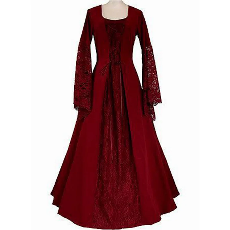 Платье женское длинное однотонное с длинным рукавом и роговым рукавом|dresses dress|dress