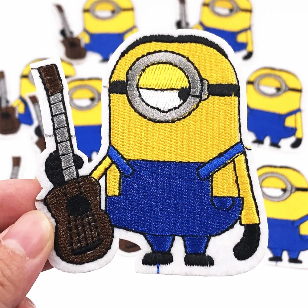 Вышитые пришитые 10 шт. гитарные нашивки с героями мультфильмов одежда миньонами