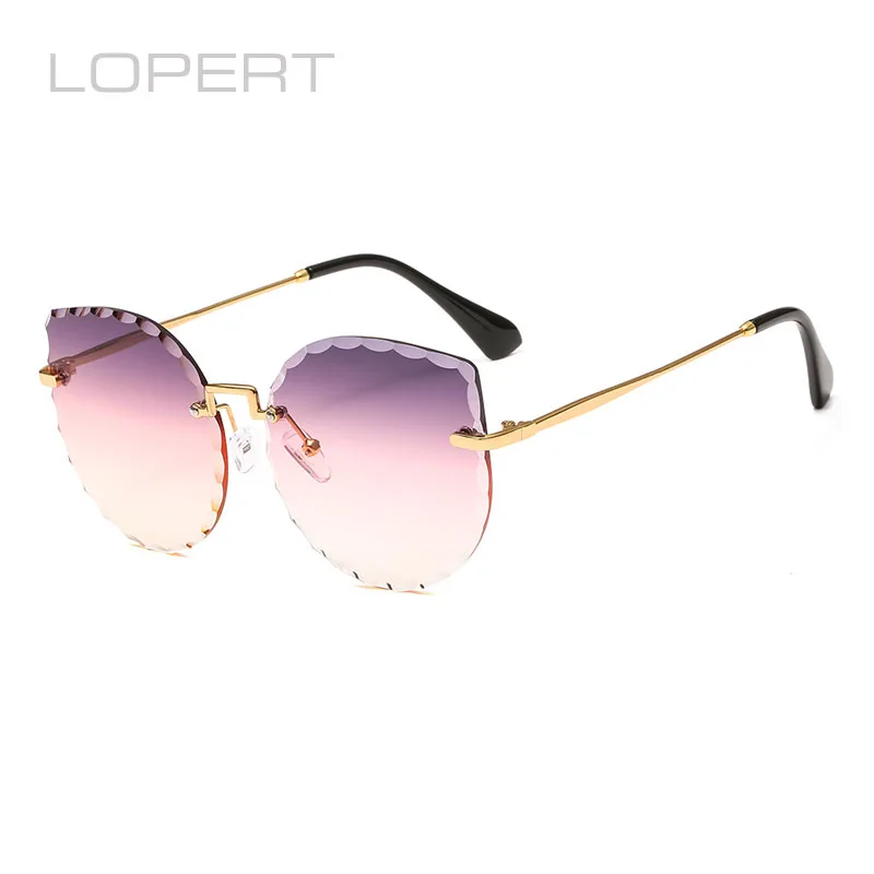 Женские круглые солнцезащитные очки LOPERT без оправы UV400|Женские очки| |