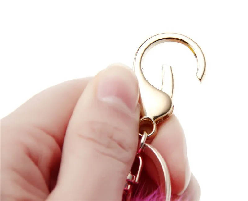 Fashion fur key chain keys for lovers 8 CM White colors rabbit ball keychain jewelry cubre llave Genuine pom | Украшения и