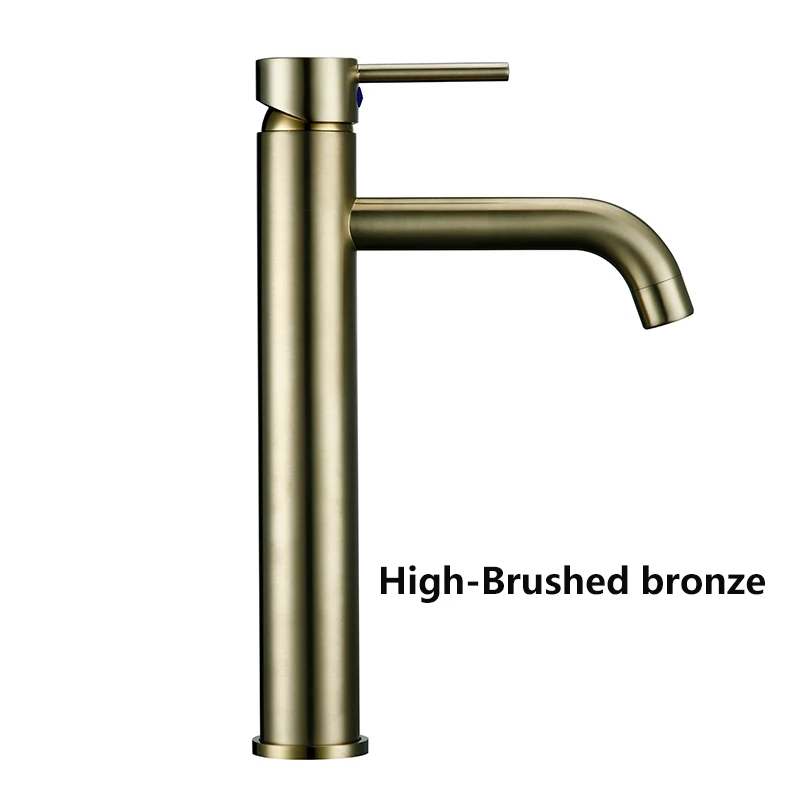 High-Brushed Bronze Smesiteli Смесители для ванной комнаты, акция, кран Круглый матовый черный золотой розовый белый смеситель для ванной комнаты, маленький кран для раковины - Цвет: High-Brushed Bronze