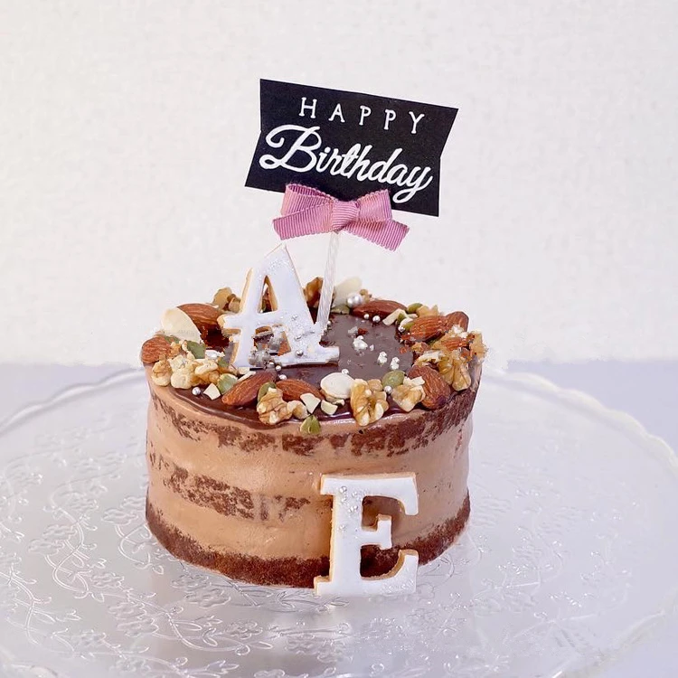 2pcs Happy Birthday Cake Topper Insert Card Delicate bowknot style Party Decoration Accessory | Дом и сад