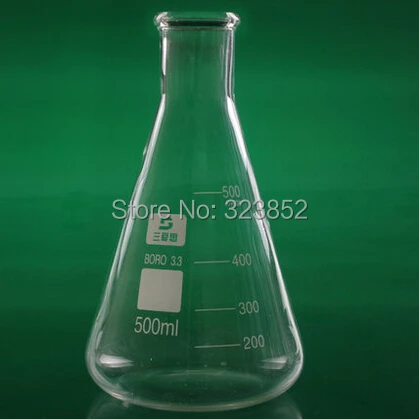 Стеклянная колба Erlenmeyer коническая 3 набор боросиликата 100 250 и 500 мл Прозрачный