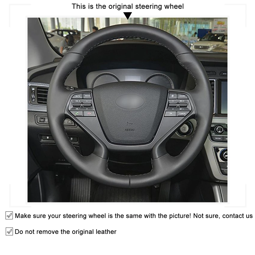 MEWANT черный чехол рулевого колеса автомобиля из искусственной кожи для Hyundai Sonata 9