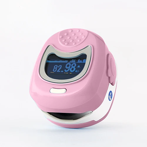 pink Перезаряжаемый аккумулятор для детей, OLED цифровой Пульсоксиметр SpO2 контроль частоты пульса, кислорода в крови SpO2 - Цвет: pink