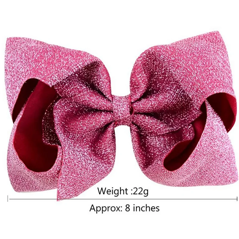 8 дюймов Популярные однотонные дизайнерские тканевые заколки с бантами для волос
