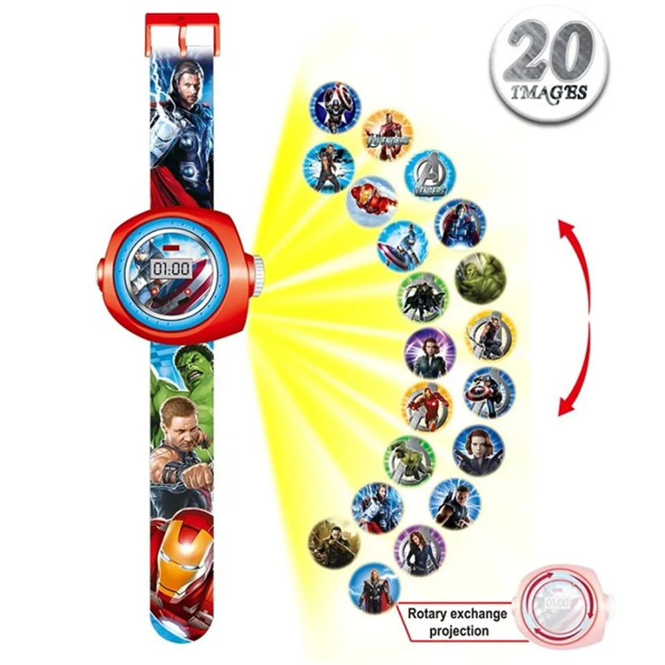 L Детские часы Montre Enfant с 3D проекцией в виде Человека-паука для маленьких девочек и мальчиков, детские спортивные цифровые наручные часы relojes - Цвет: L