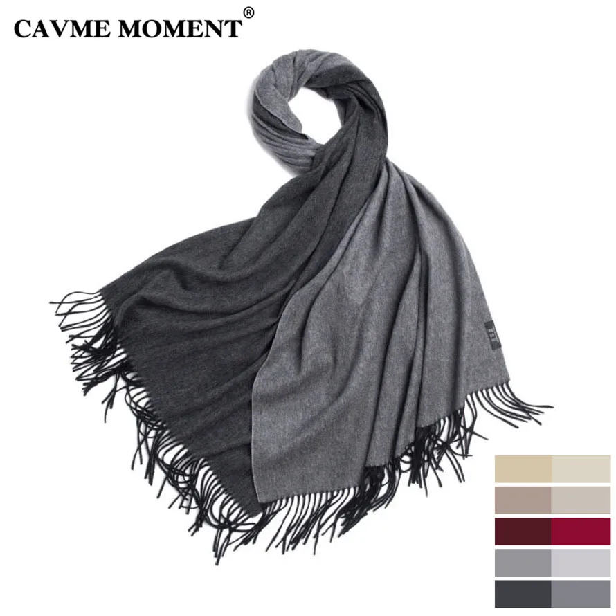 

CAVME Pure Cashmere Winter Scarf Unisex Basic Long Double Colors Luxury Large Pashmina Wraps Shawl CUSTOM LETTERS 70*200cm 310g
