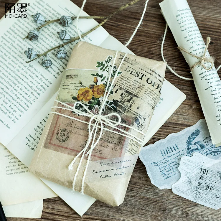 60 шт. 8 стилей ретро билет письмо бумажная наклейка бирка дизайнерская Подарочная