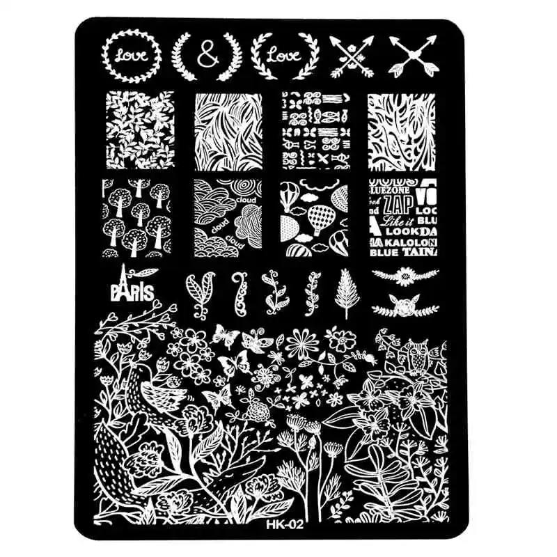 DIY Художественный штамп с изображением для ногтей штамповочные пластины Шаблон