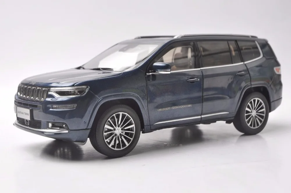 1:18 литая модель для Jeep Grand Commander 2018 Blue SUV игрушечная машинка из сплава миниатюрный
