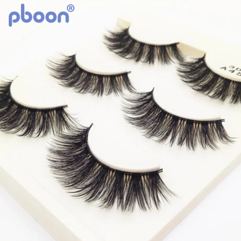 Pboon Eyelash Extension 3D Multilayered Eyelashes Full Strip Lashes 3 Pairs False | Красота и здоровье