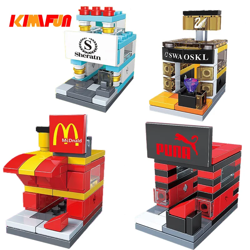 6 шт. Детский конструктор уличный город|Блочные конструкторы| |