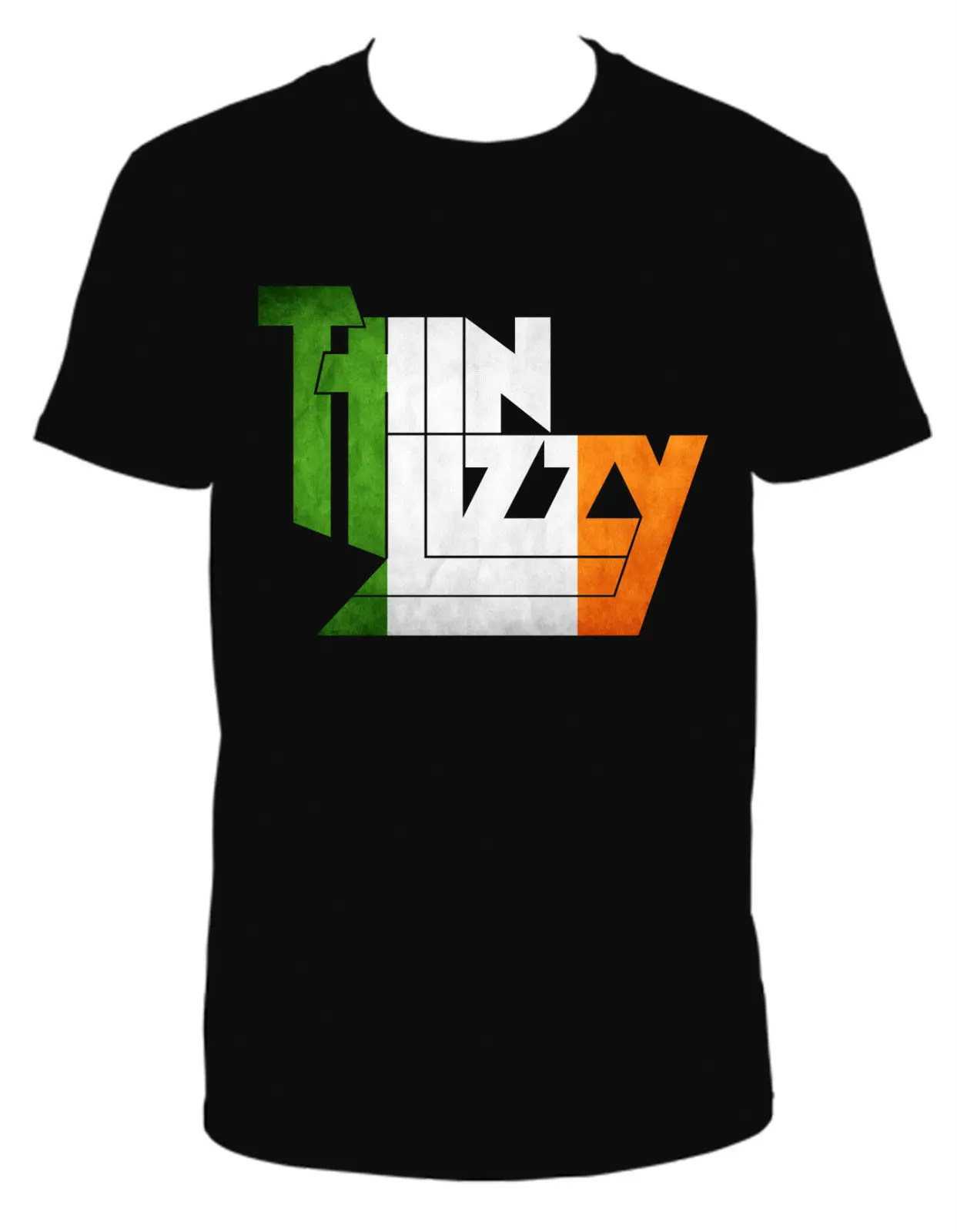 THIN LIZZY ирландский флаг Черный Экипаж шеи короткий рукав Футболка рубашки модные