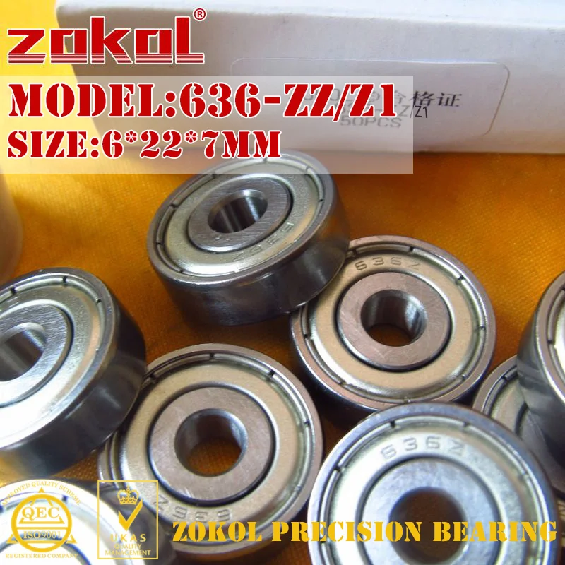 ZOKOL 636 ZZ Z1 подшипник 636zz 636ZZ 80036/Z1 миниатюрный глубокий шариковый 6*22*7 мм|bearing