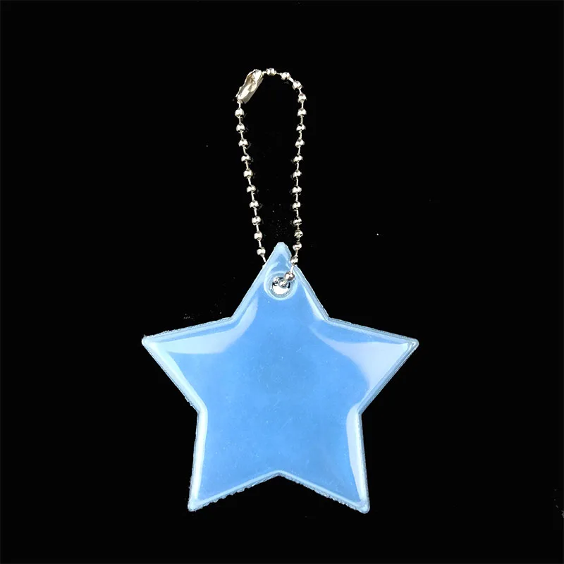 light blue Маленькая звезда сумка брелок милый мягкий ПВХ отражающий брелок, подвеска для машины Шарм сумка Аксессуары для безопасности дорожного движения использования - Название цвета: light blue